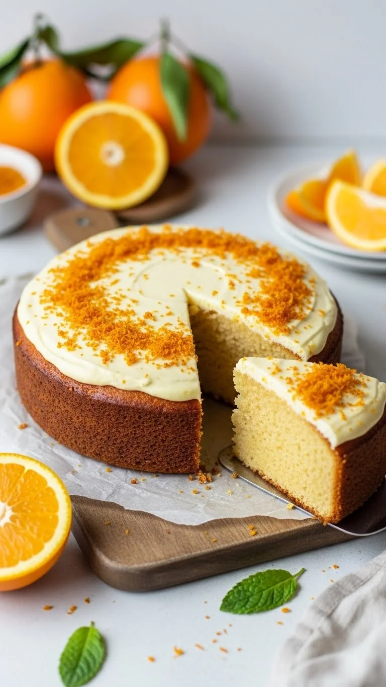 Bright & Fluffy Vegan Orange Cake