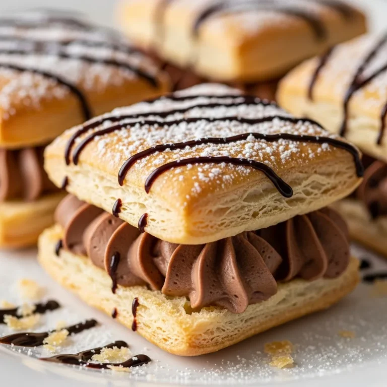 Chocolate Cream Puff Pastry Squares