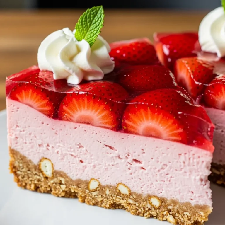 Strawberry Pretzel Cheesecake