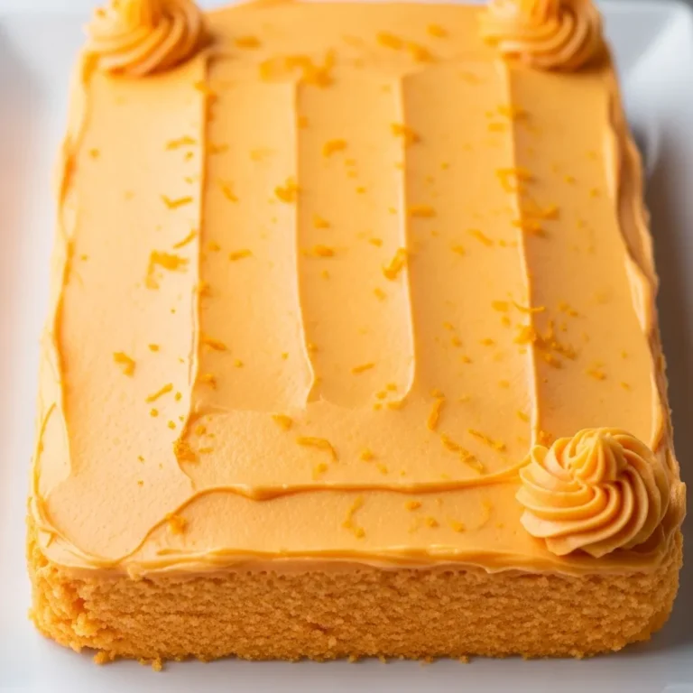 Bakery-Style Easy Orange Sheet Cake Recipe Made at Home