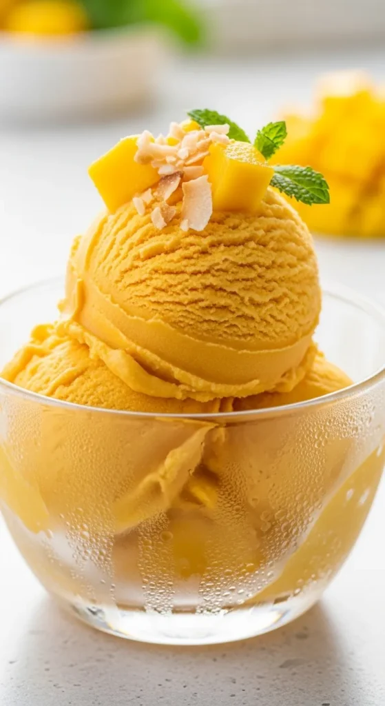 Vegan Mango Ice Cream | Dairy-Free Mango Sorbet Recipe at Home