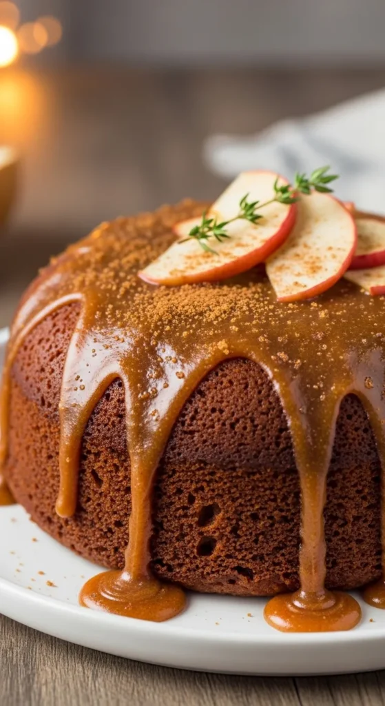 "Apple Sauce Spice Cake With Brown Sugar Icing
