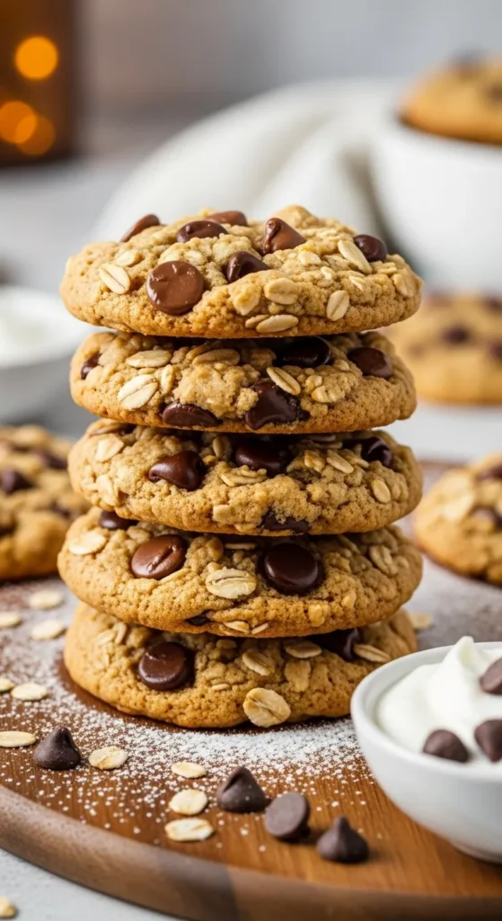 Greek Yogurt Chocolate Chip Oatmeal Cookies