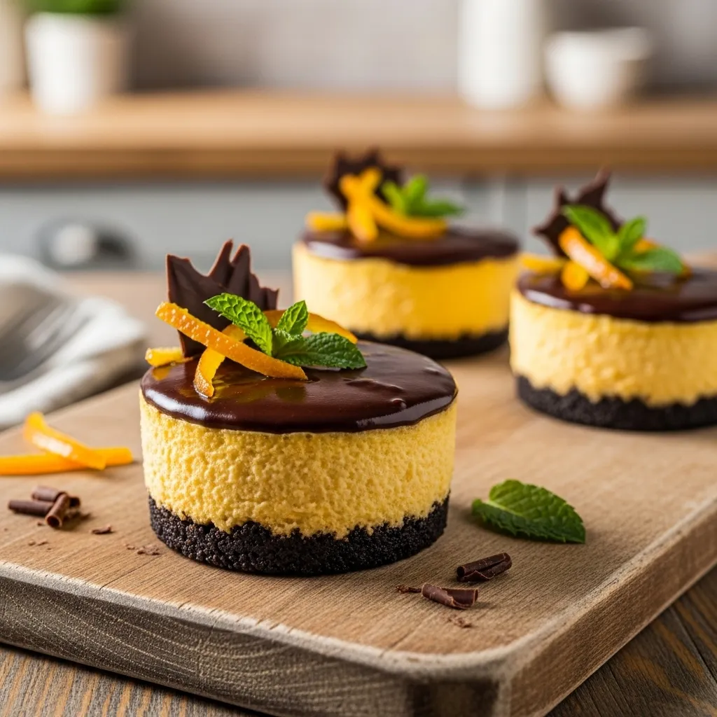 orange chocolate mini cheesecake