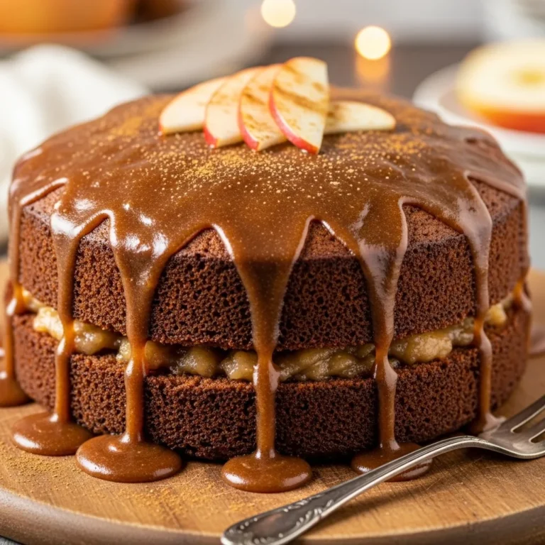"Apple Sauce Spice Cake With Brown Sugar Icing