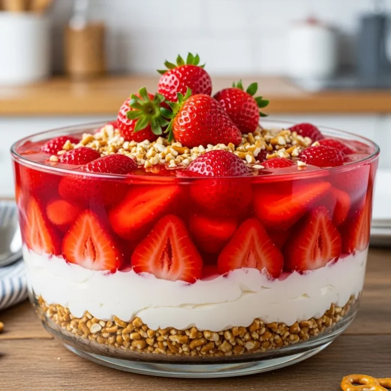 Strawberry Pretzel Dessert Sour Cream