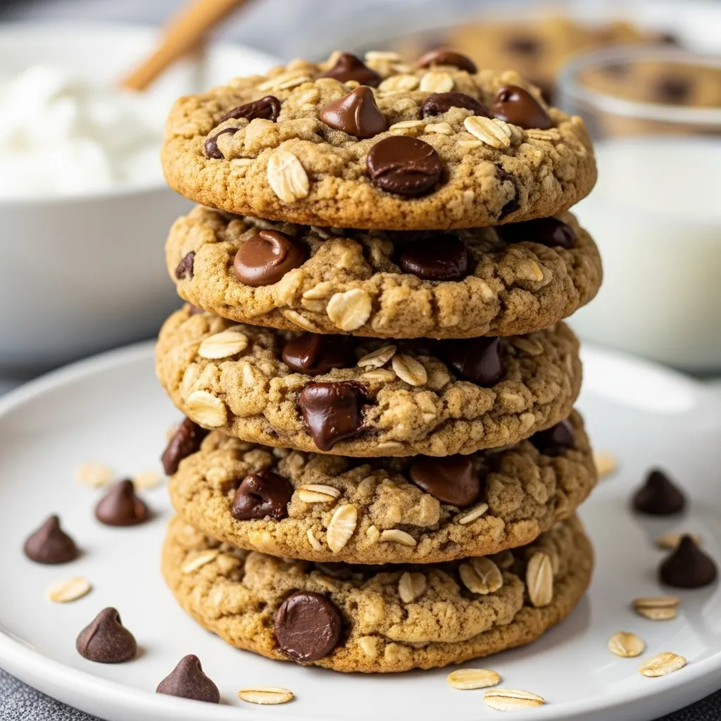 Greek Yogurt Chocolate Chip Oatmeal Cookies
