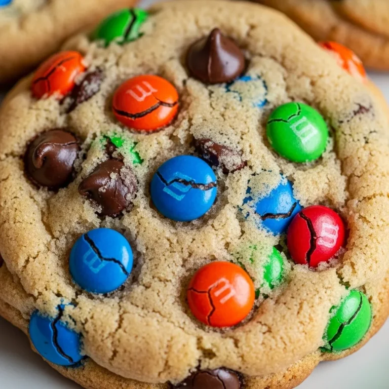 Microwave M&M Cookies with Soft Center and Candy Crunch
