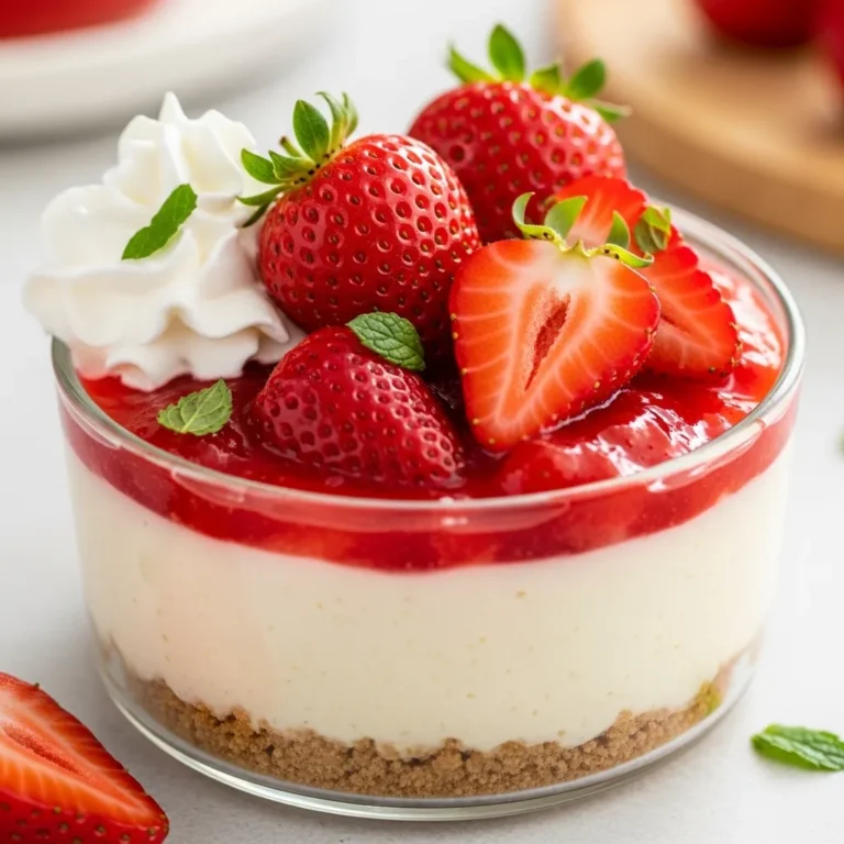 Microwave Strawberry Cheesecake