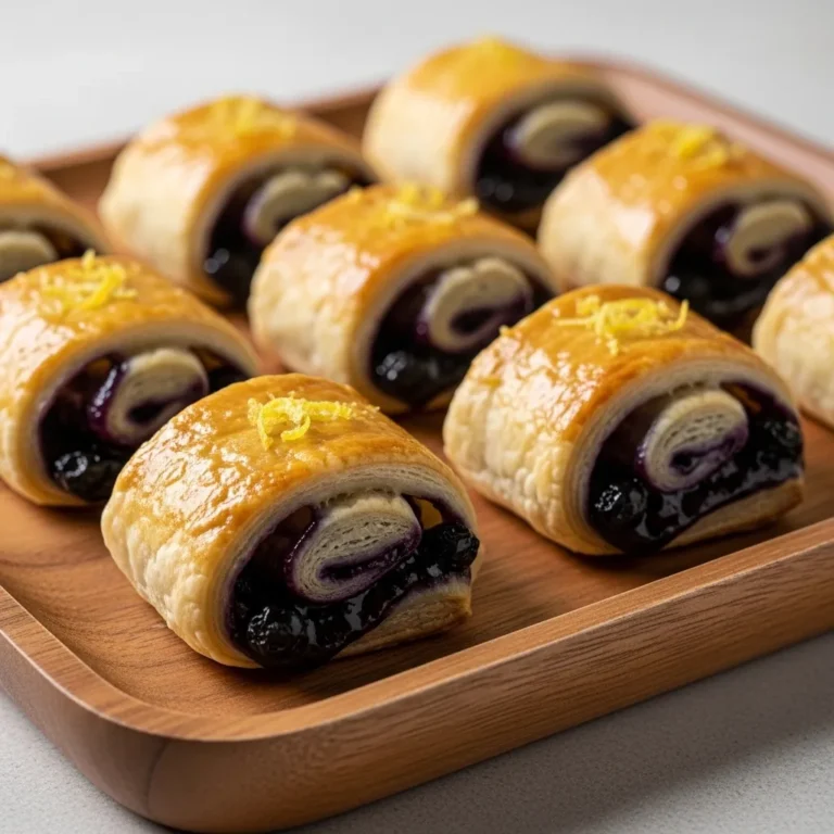 Blueberry Lemon Puff Pastry Rolls