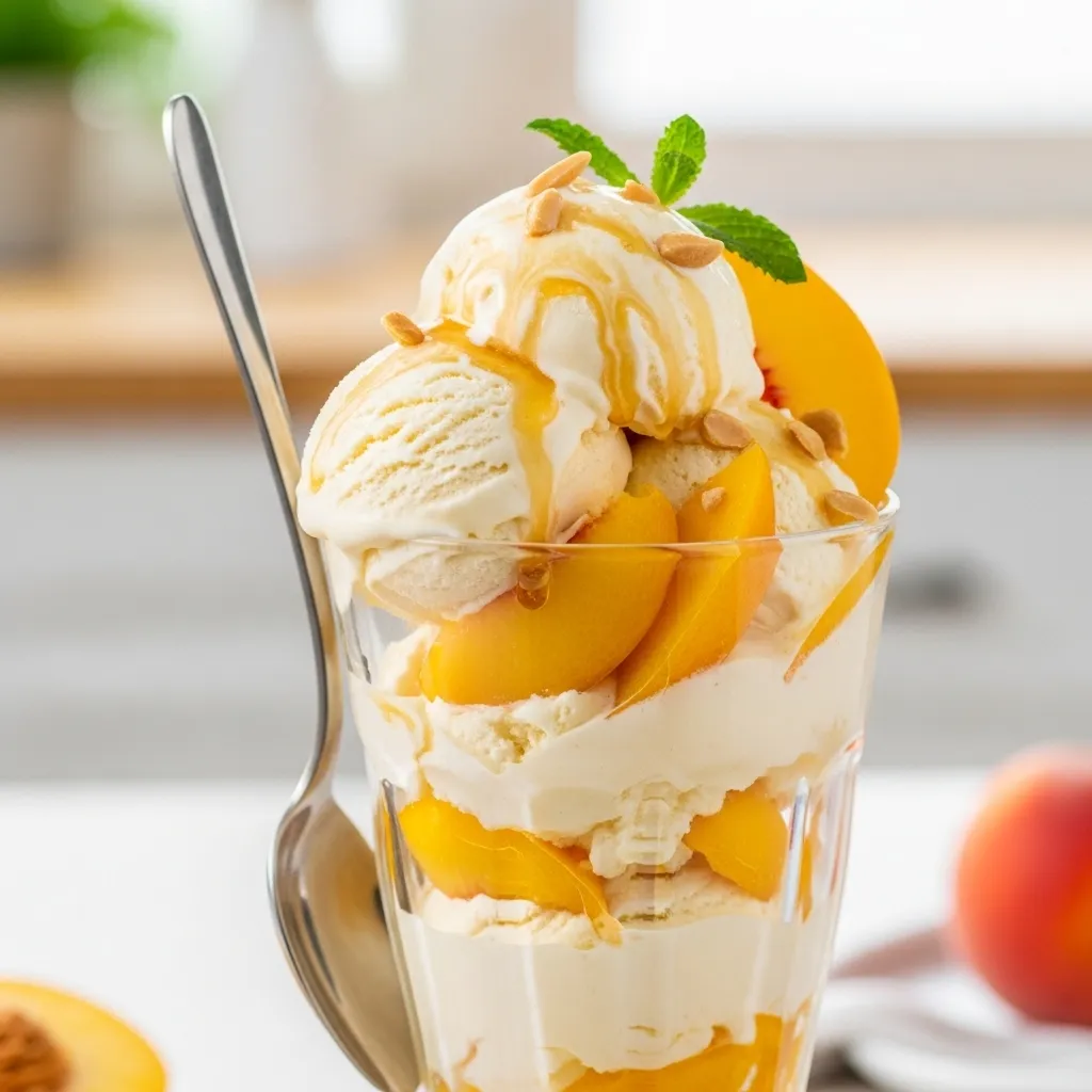 Peach Ice Cream Parfait