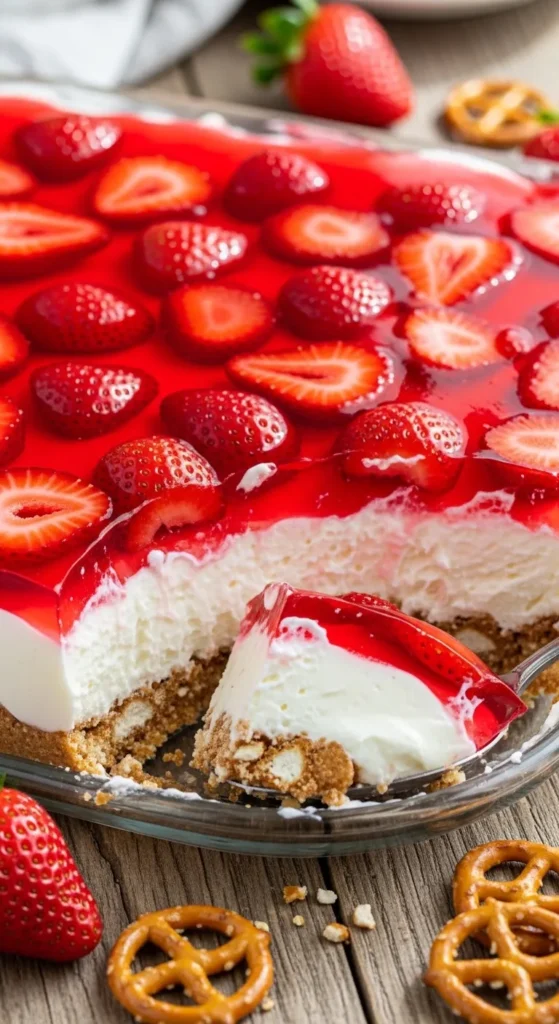 Pretzel Jello Dessert Strawberry Recipe