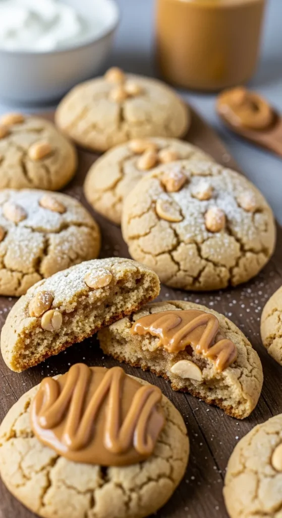 Healthy Peanut Butter Greek Yogurt Cookies With Soft Center