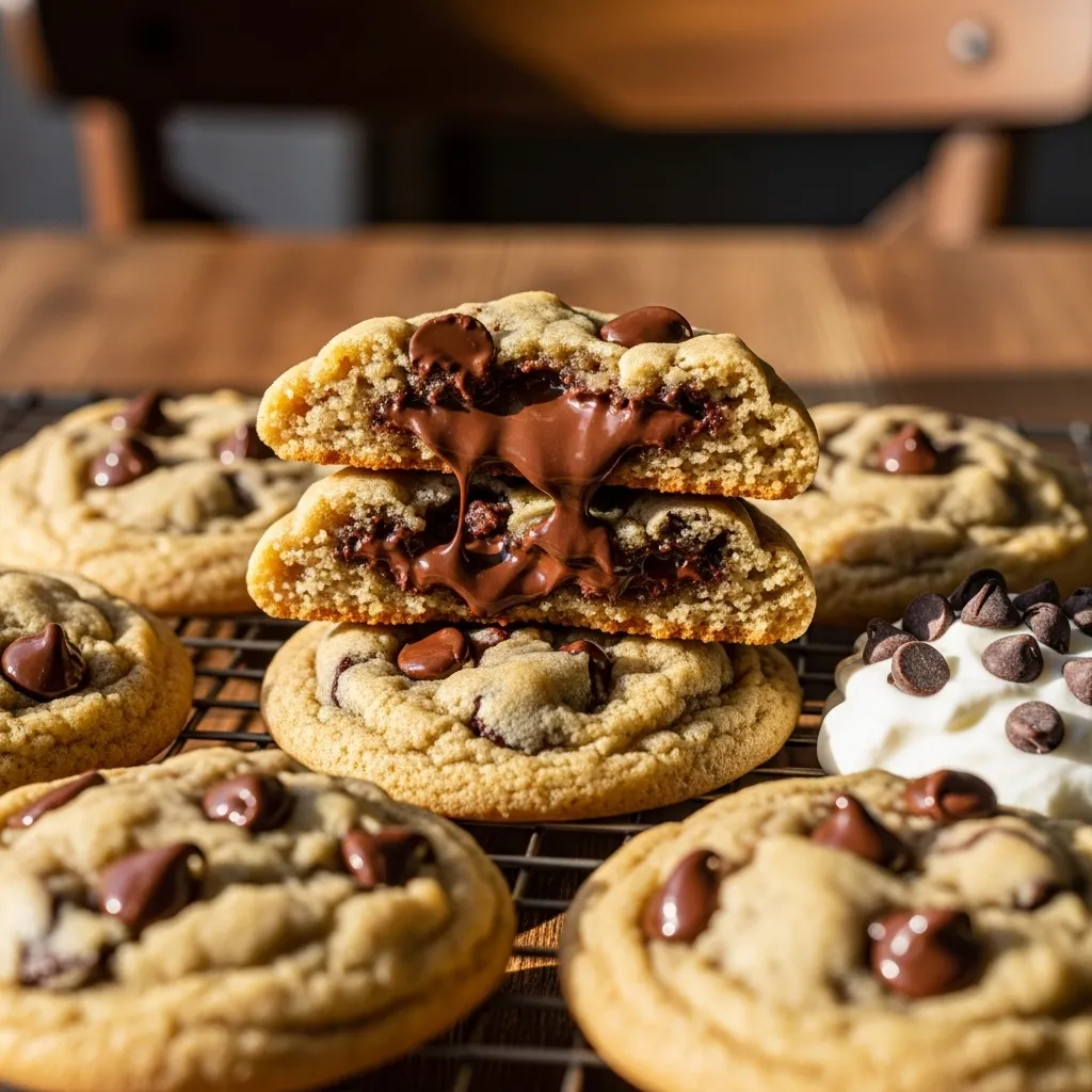 Healthy Greek Yogurt Chocolate Chip Cookies With Melty Center
