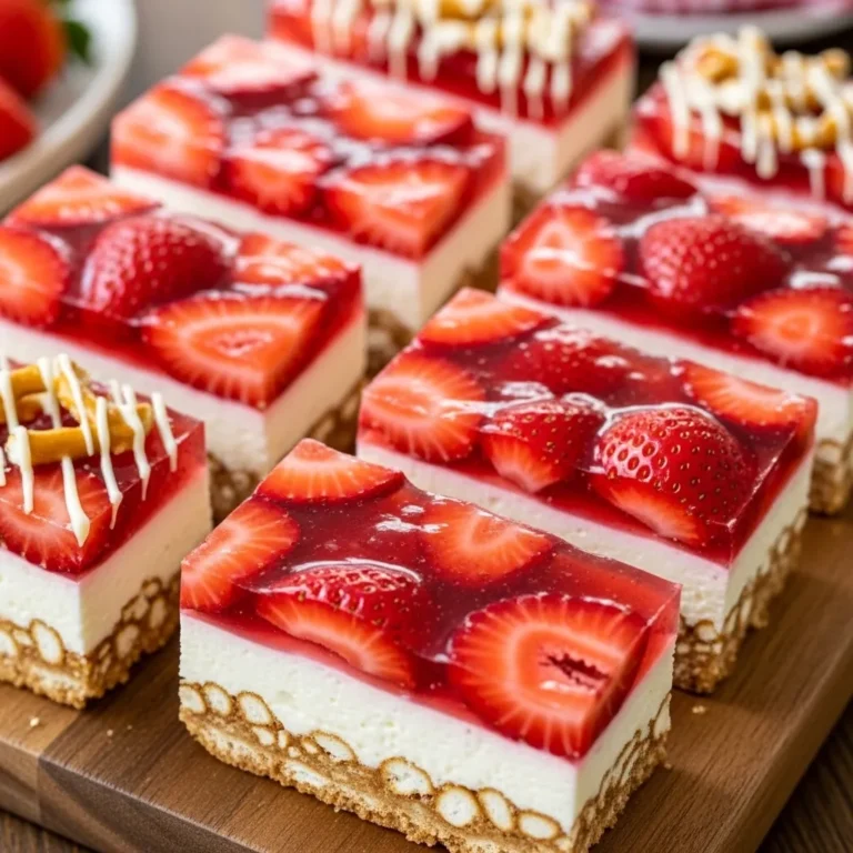 Mini Strawberry Pretzel Bars