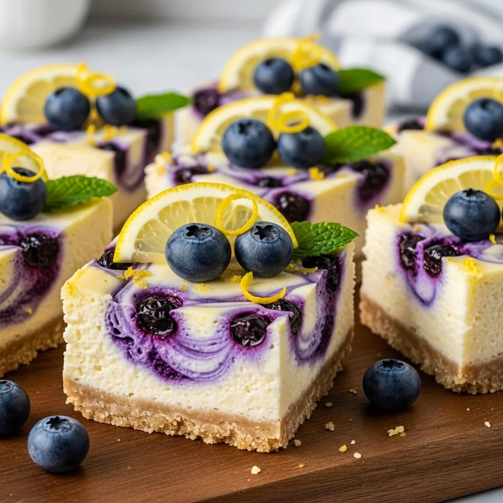 Keto Blueberry Lemon Cheesecake Bars