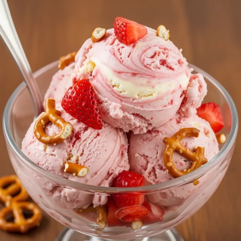 Strawberry Pretzel Salad Ice Cream