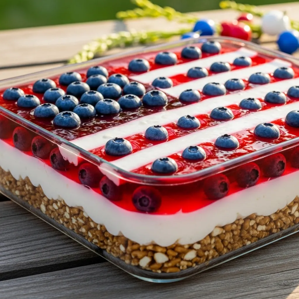 Pretzel Jello Dessert 4th of July