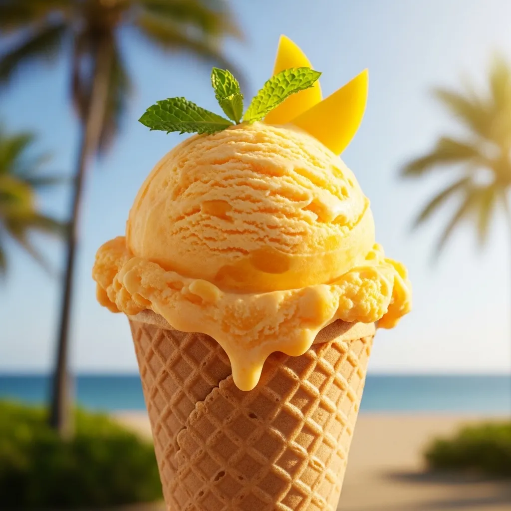 Mango Ice Cream With Con