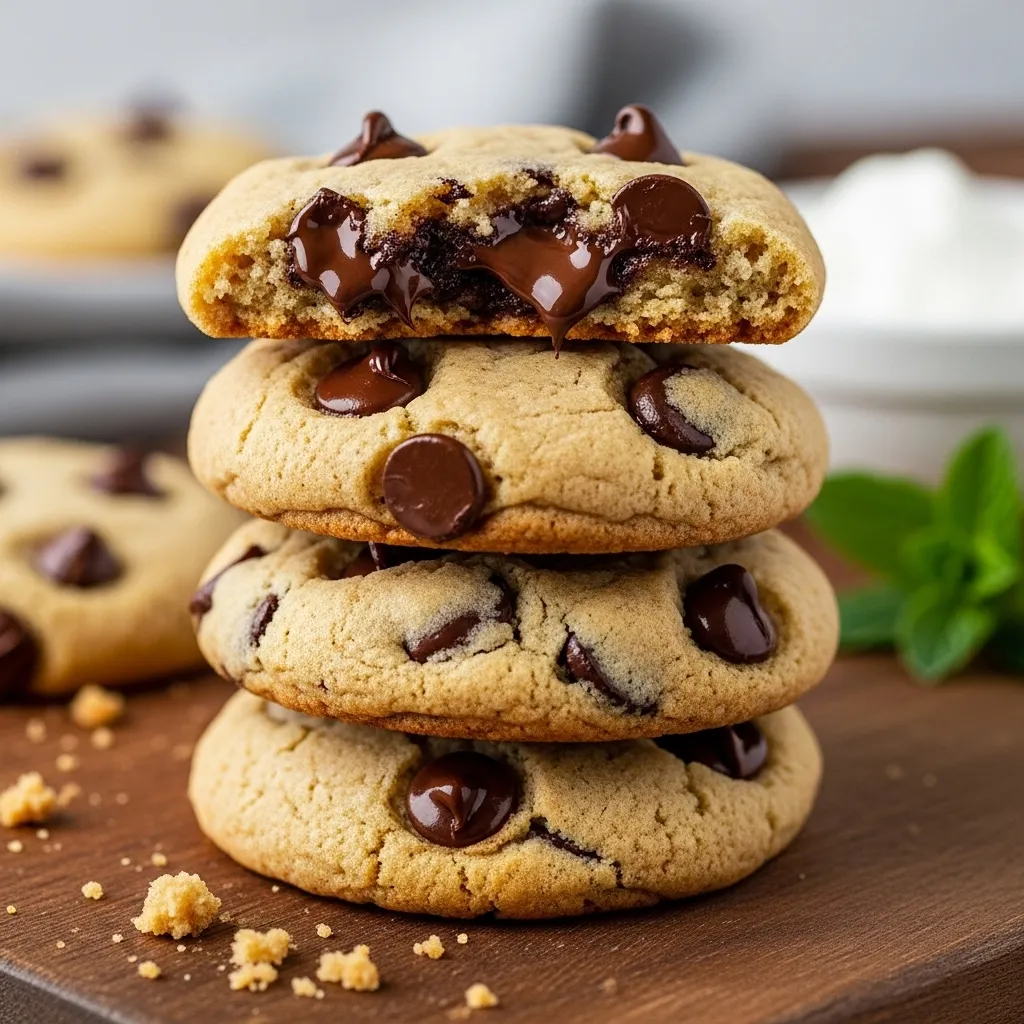 Almond Flour Greek Yogurt Chocolate Chip Cookies