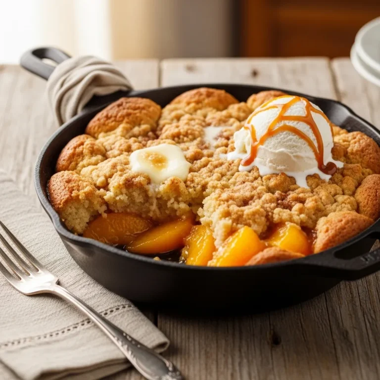 Peach Dump Cake Using Canned Peaches