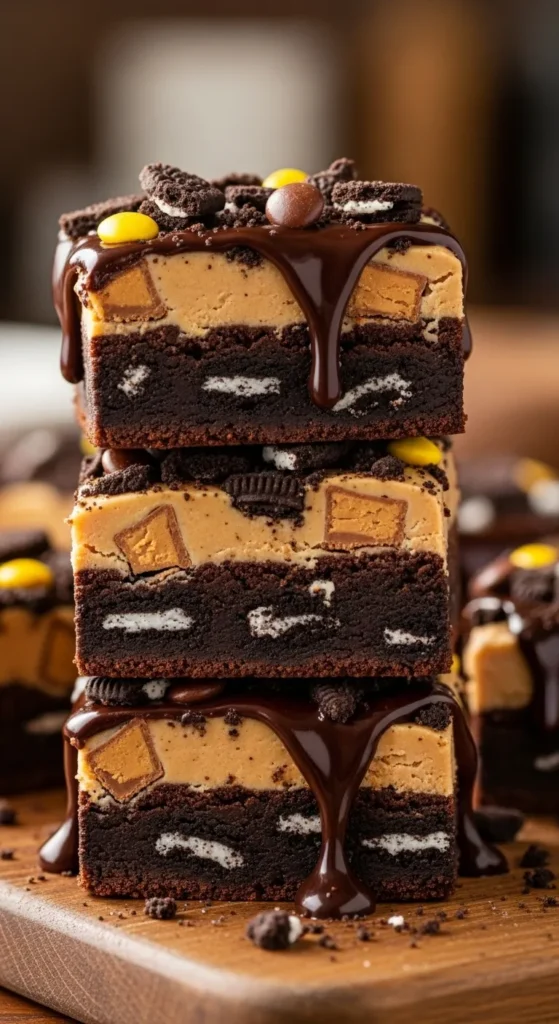 Oreo Reeses Fudge Brownies