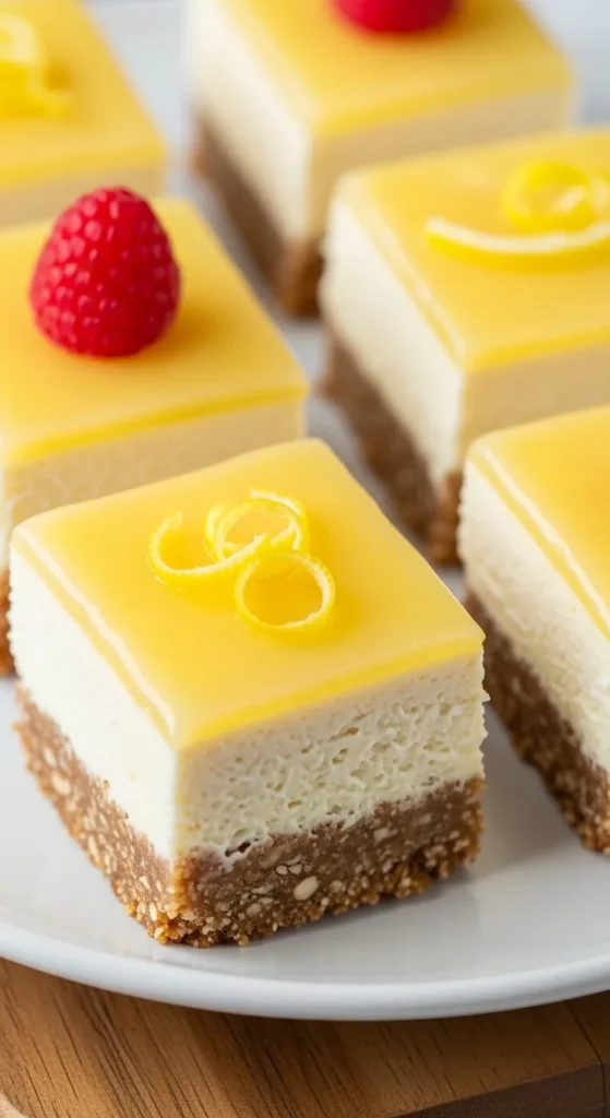 Keto No Bake Lemon Cheesecake Bars