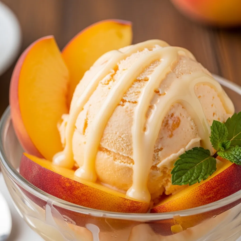 Peach Ice Cream with Sweetened Condensed Milk