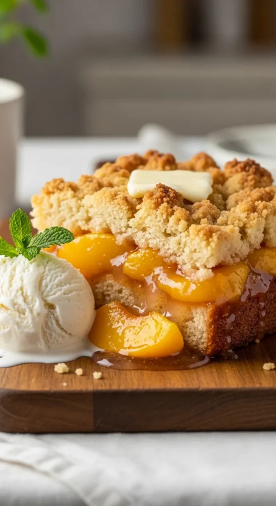 Peach Dump Cake with Pie Filling