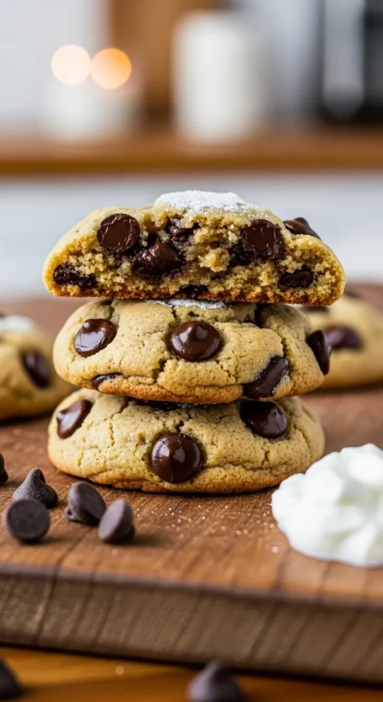 Almond Flour Greek Yogurt Chocolate Chip Cookies
