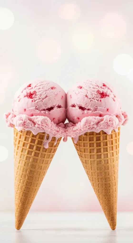 Strawberry Ice Cream Cone Kisses
