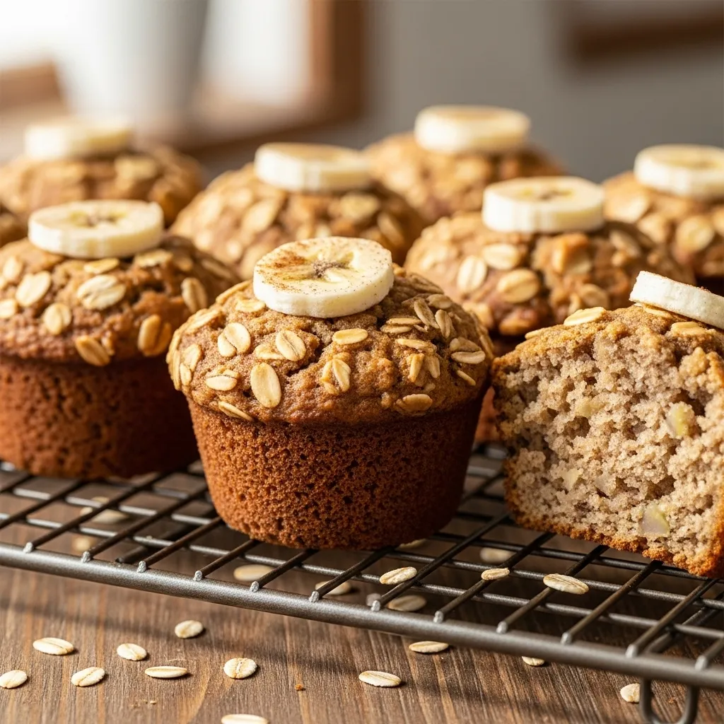 Healthy Banana Oatmeal Muffins