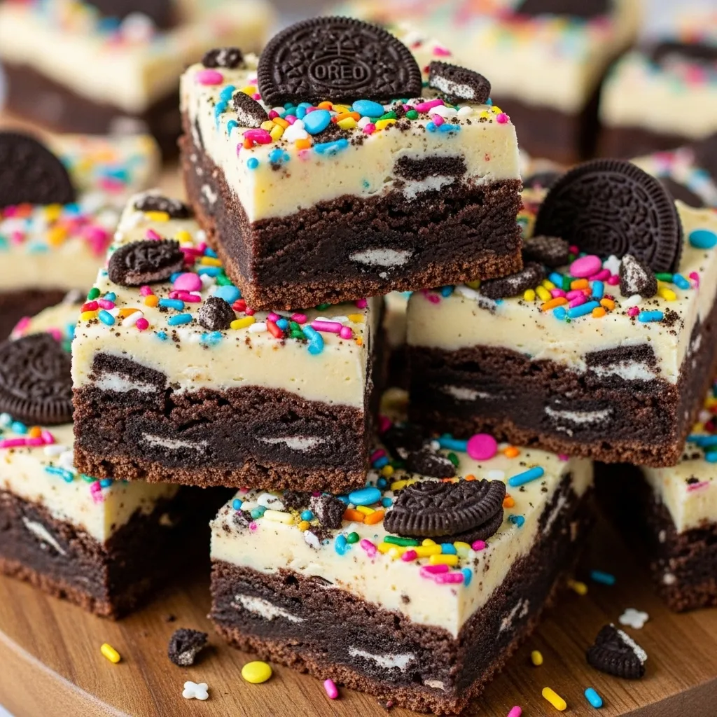 Birthday Cake Oreo Fudge Brownies