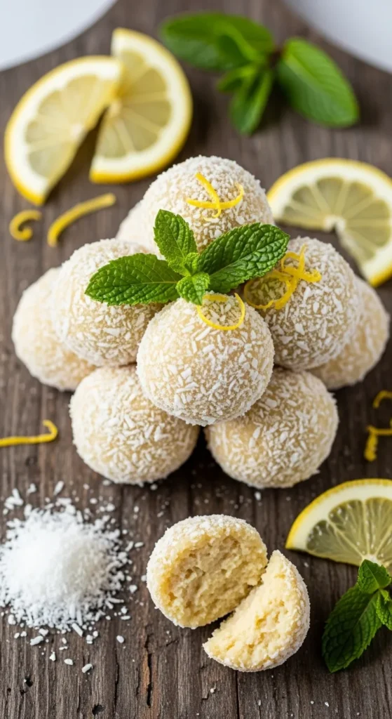 No Bake Keto Lemon Coconut Balls