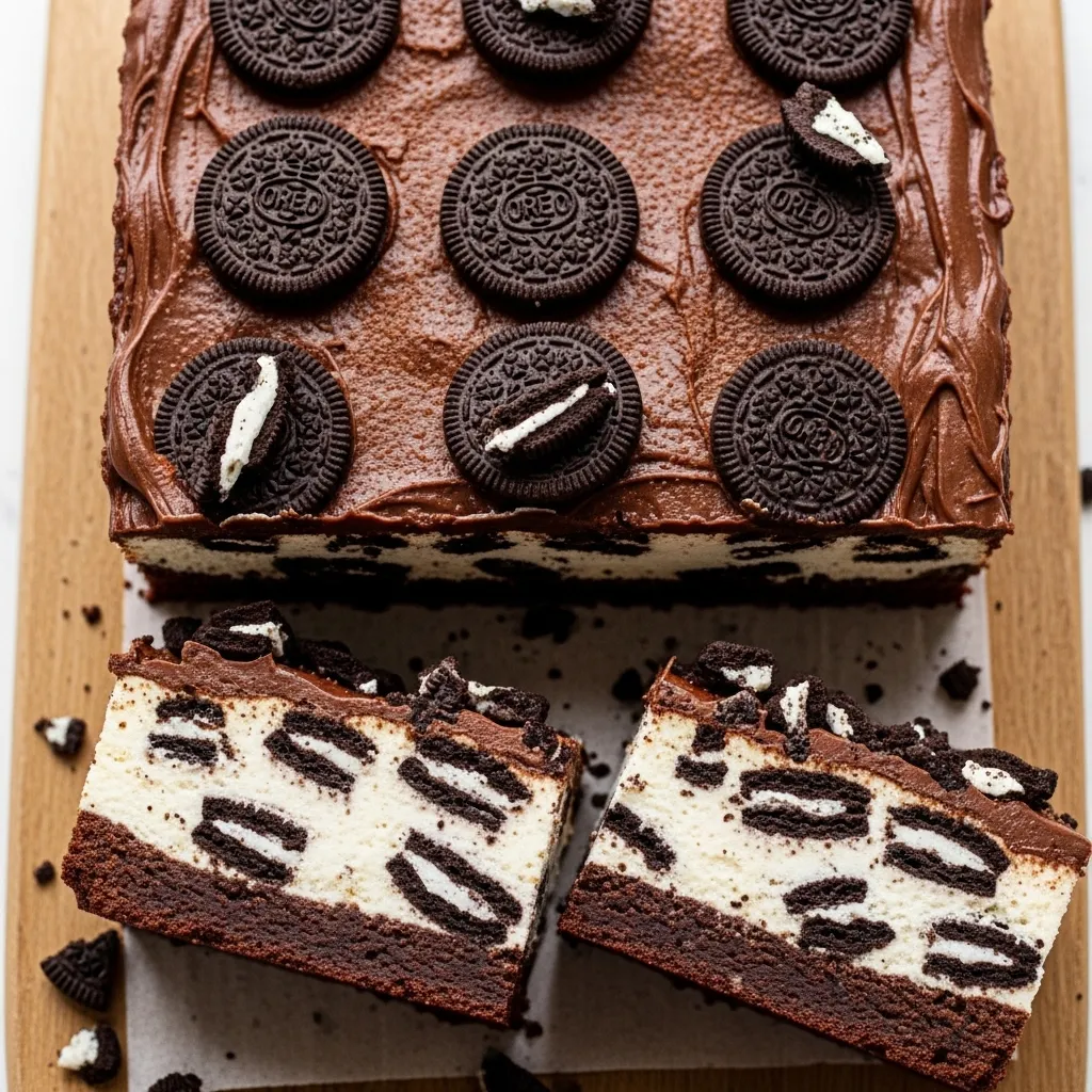 No Bake Oreo Cheesecake Brownies