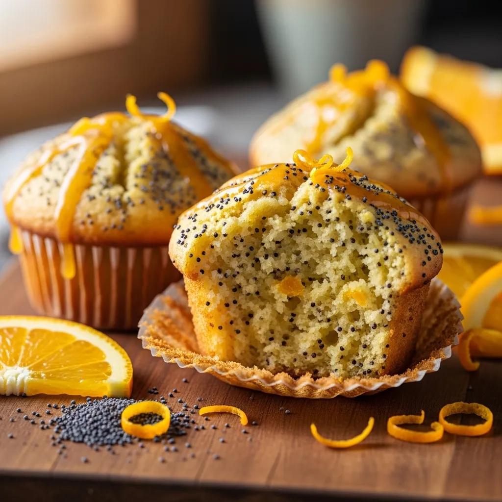 Moist Orange and Poppy Seed Muffins