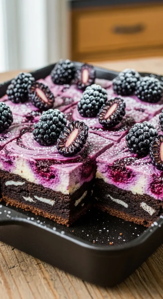 Blackberry Cheesecake Oreo Brownies