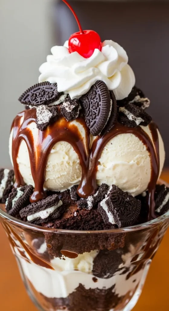 Hot Fudge Sundae Oreo Brownies
