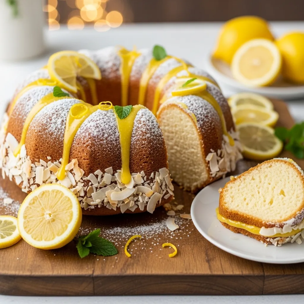 Vegan Lemon Coconut Bundt Cake