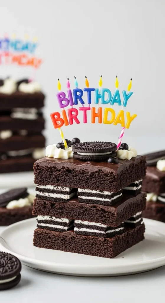 Birthday Cake Oreo Fudge Brownies