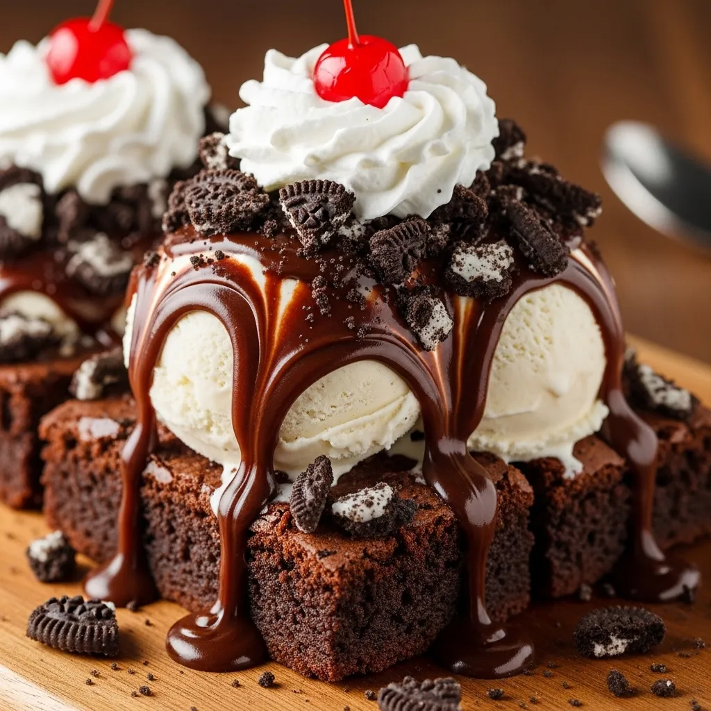 Hot Fudge Sundae Oreo Brownies