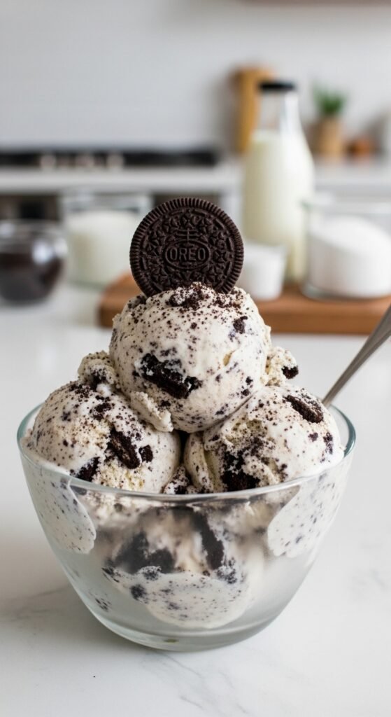 Oreo Ice Cream Without Whipping Cream and Condensed Milk 