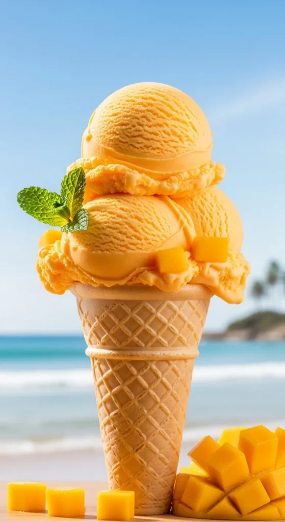 Mango Ice Cream With Con