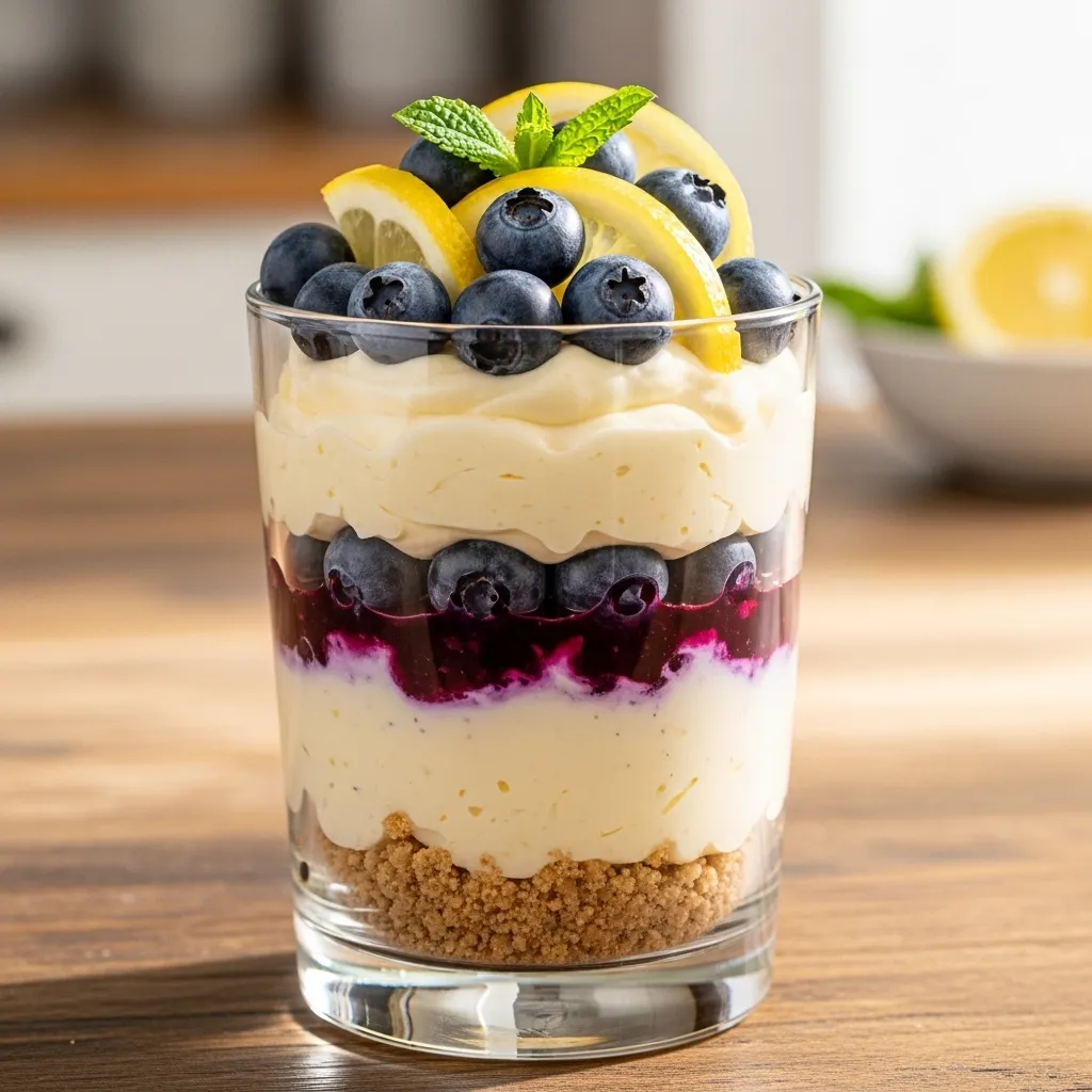 Keto Lemon Blueberry Cheesecake Parfait