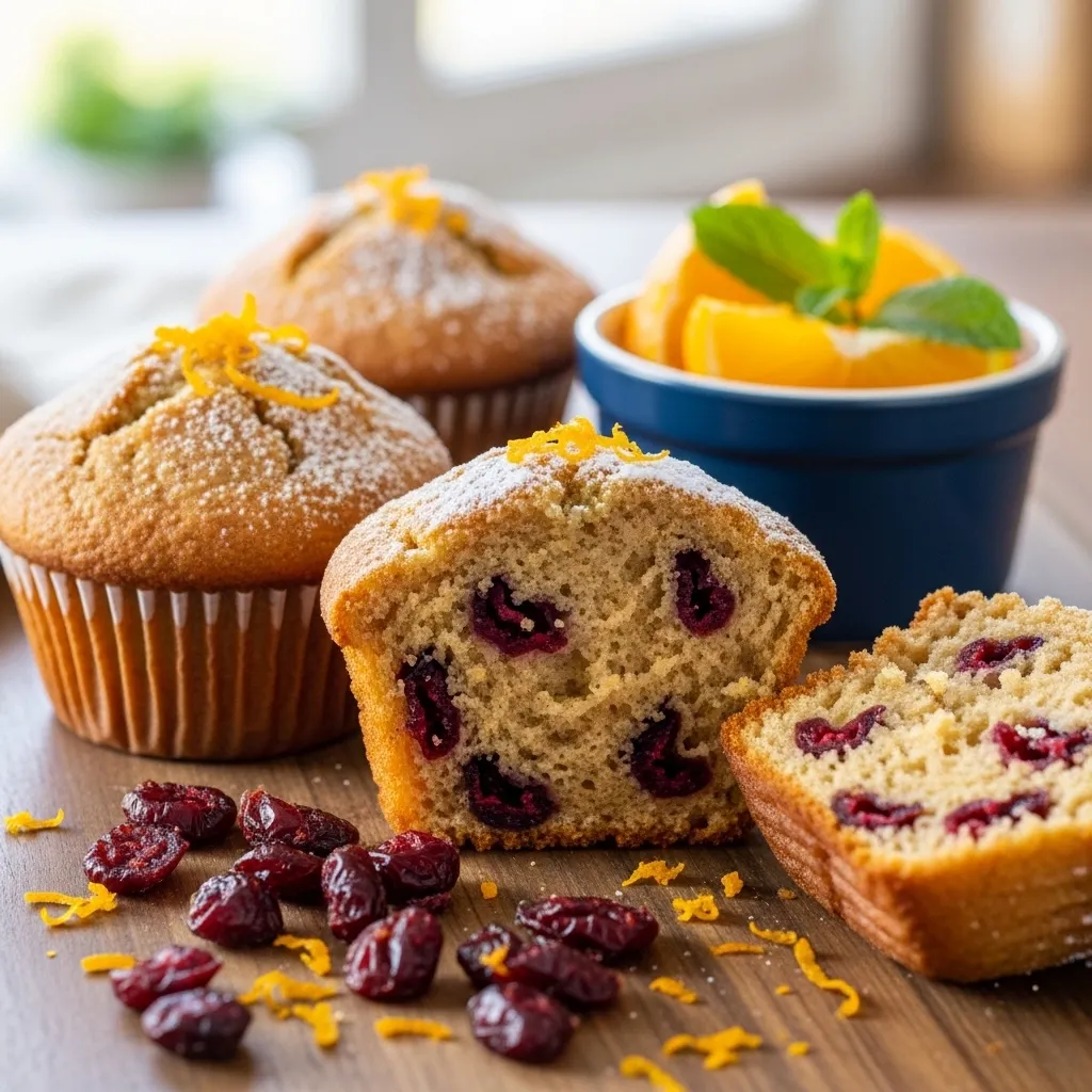Gluten Free Dried Cranberry Orange Muffins