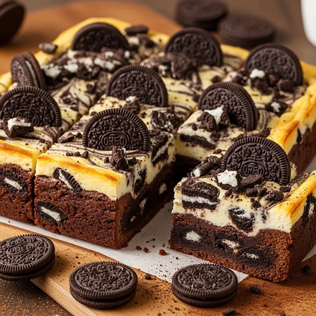 Oreo Loaded Cheesecake Brownies