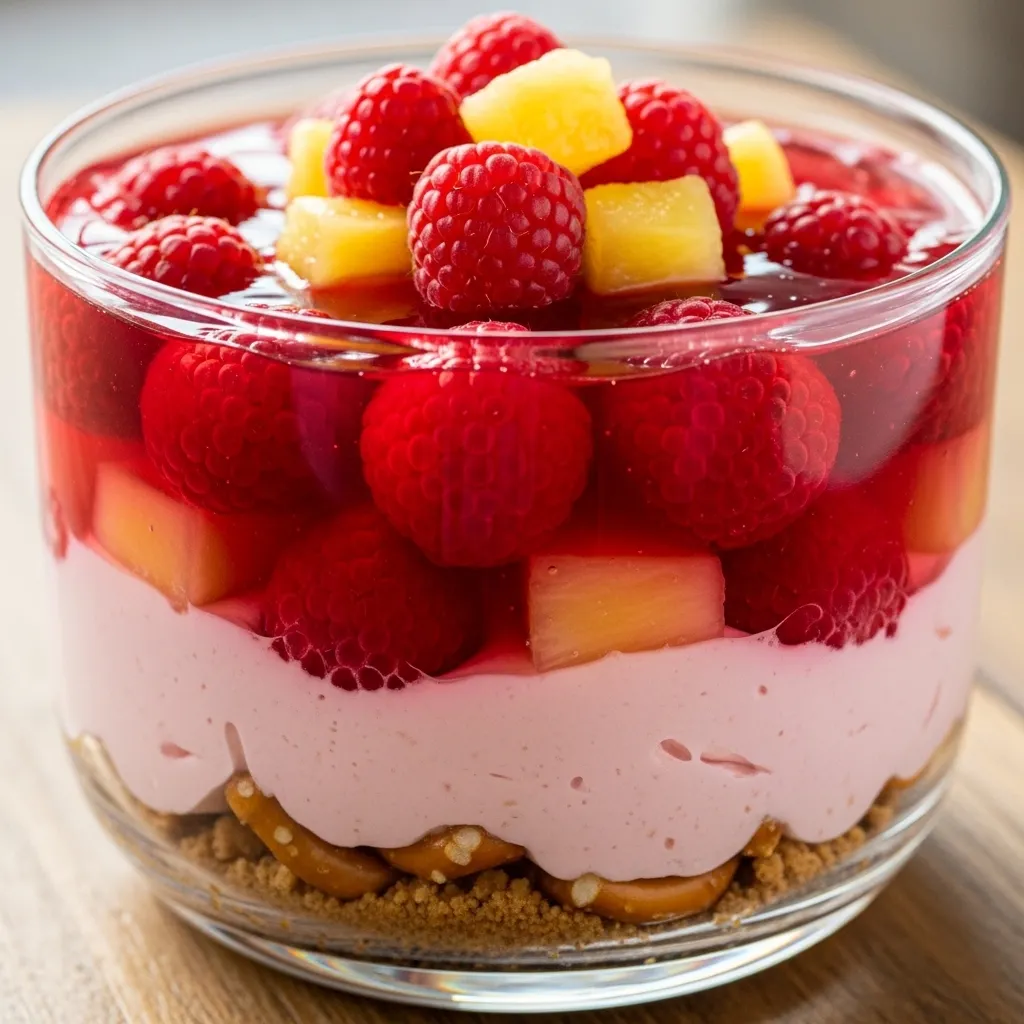 Pretzel Jello Dessert Raspberry Pineapple