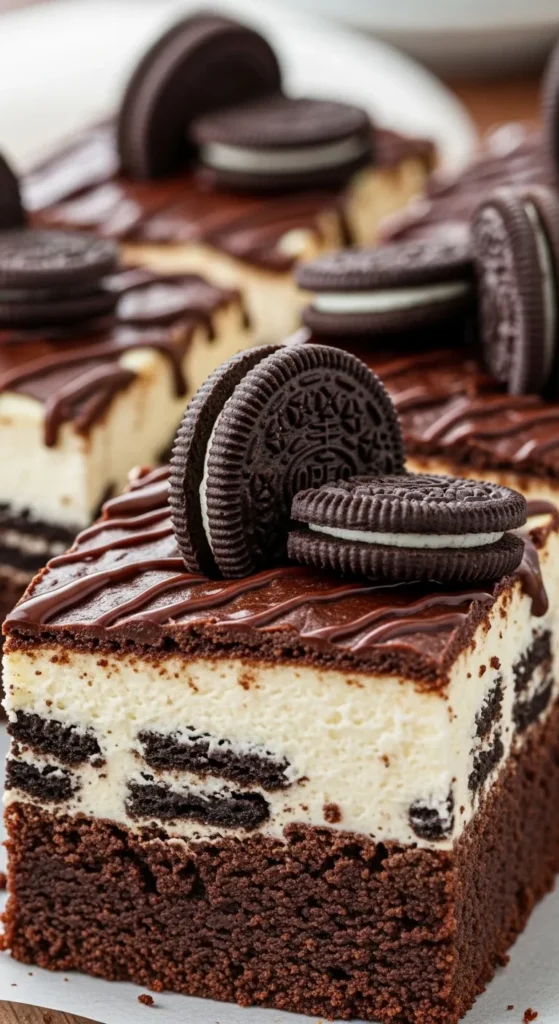 Oreo Loaded Cheesecake Brownies