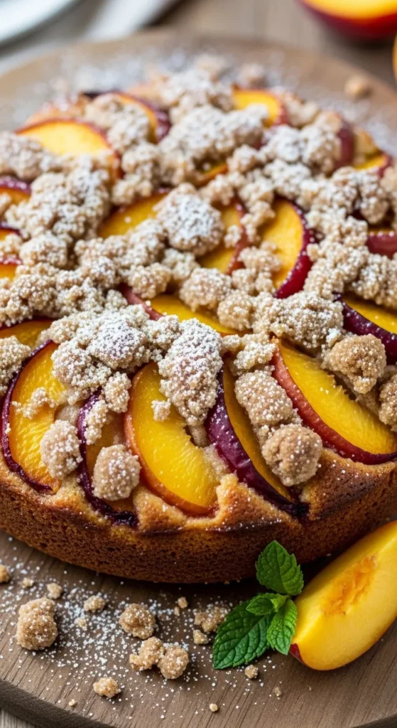 Peach Coffee Cake with Streusel