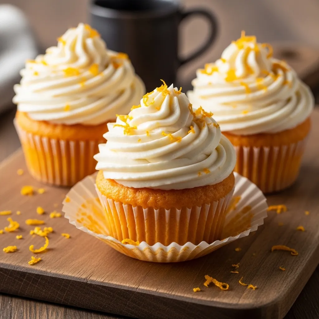Orange Cupcakes with Cream Cheese Frosting